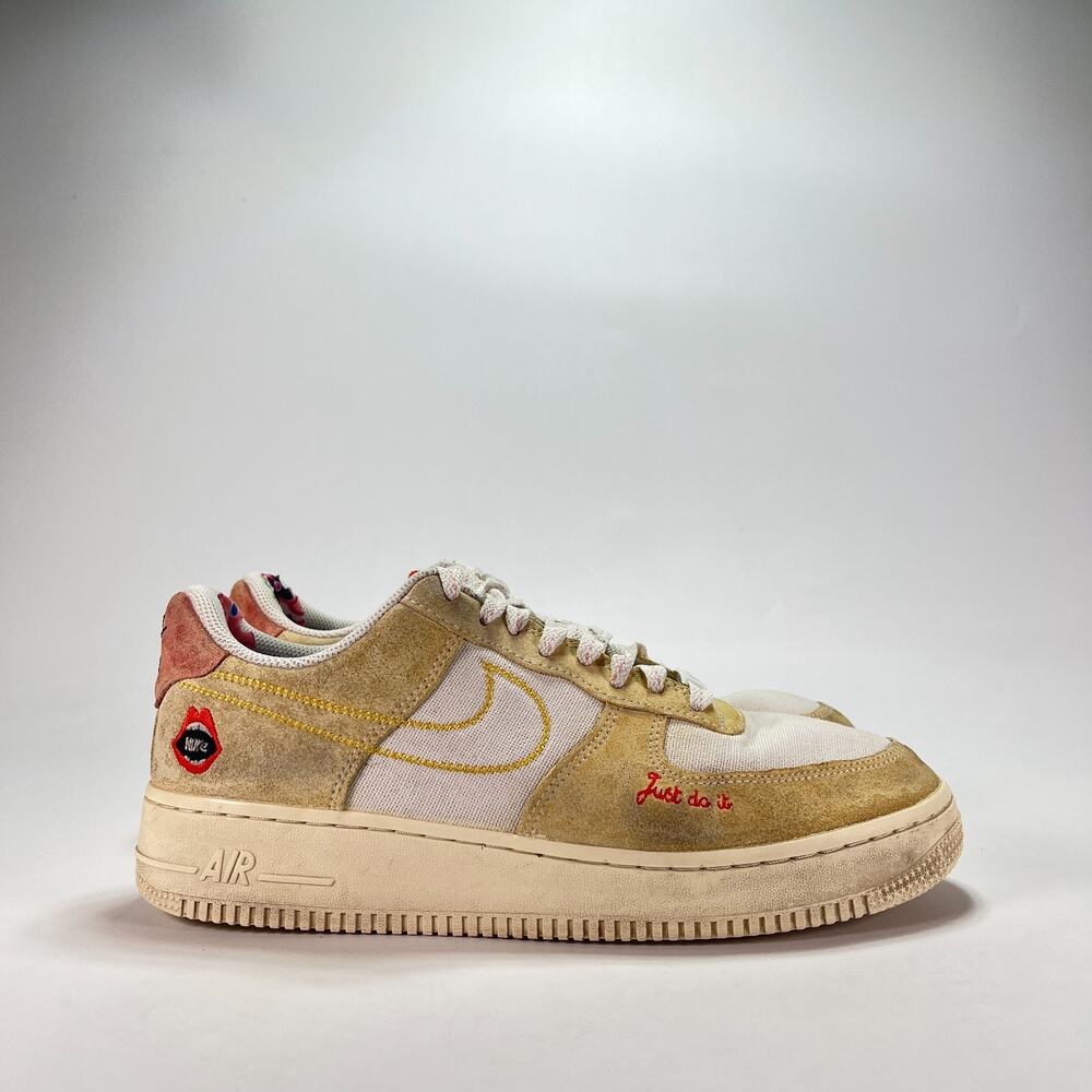 Nike Air Force 1 Low Rock N Roll Sail Suede Sneakers DQ7656-100 Women's Sz 10.5